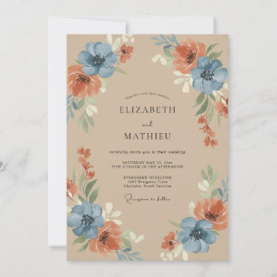 Kupferschiefer-Mohn-Hochzeit Einladung