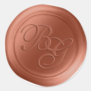 Kupferskript Doppelmonogram Wax Siegel Stickers