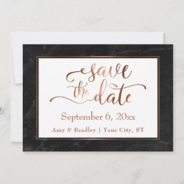 Kupferskript und Schwarzes Marmor Hochzeit speiche Save The Date