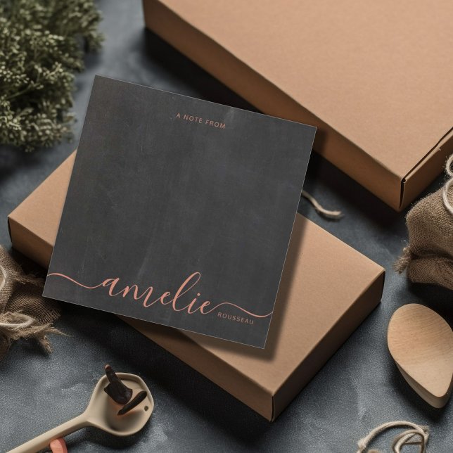 Kupferskriptkalligrafie Monogram-Chalkboard Mitteilungskarte (Von Creator hochgeladen)