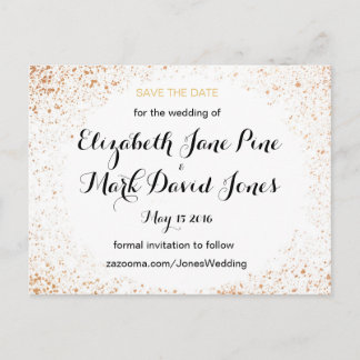 Kupferspray Hochzeitskollektion Save the Date Ankündigungspostkarte