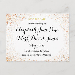 Kupferspray Hochzeitskollektion Save the Date Ankündigungspostkarte