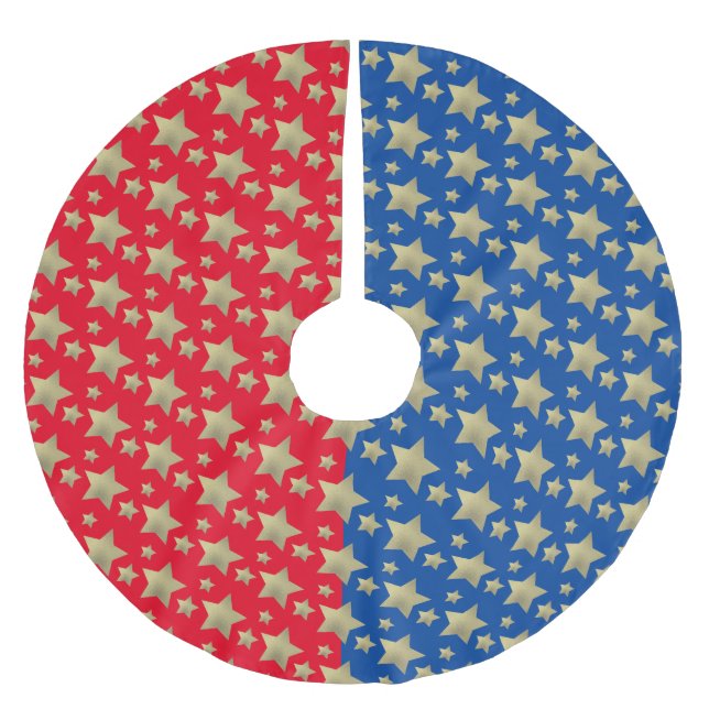 Kupferstars Amerikanische Unabhängigkeitstag Patri Polyester Weihnachtsbaumdecke (Vorderseite)