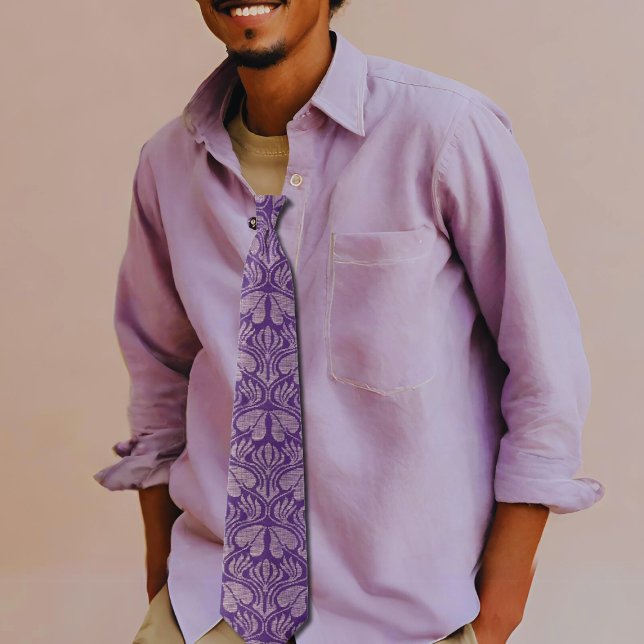 Kupferstickermuster - Lila Blätter Krawatte (Von Creator hochgeladen)