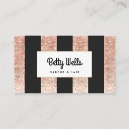 Kupferstreifen-Sequin-Makeup und Haarstiel Visitenkarte