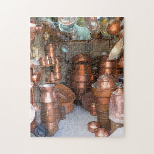 Kupfertöpfe auf dem Markt Puzzle