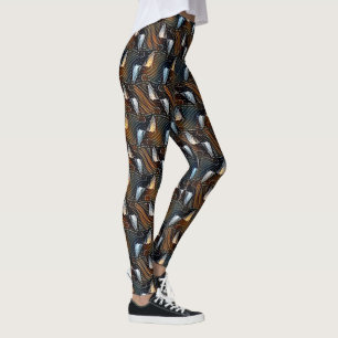 Kupferwellen Abstrakte geometrische Flussstruktur Leggings