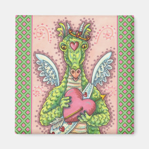 KUPID DRAGON, HERZ UND ARROS FANTASY VALENTINE MAGNET
