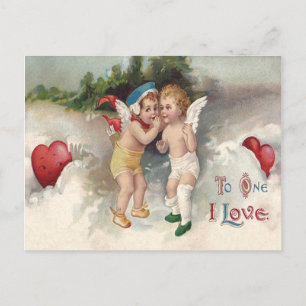 Kupid Herz Schnee Cherub Engel Postkarte