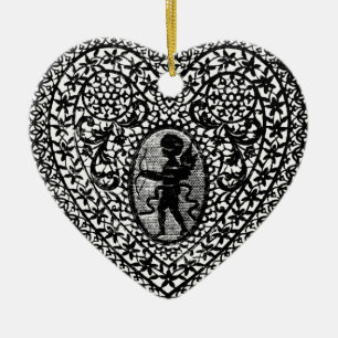 KUPID LACE HERZ KERAMIK ORNAMENT