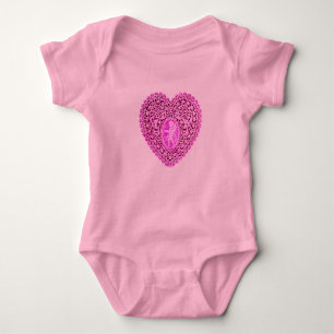 KUPID LACE HERZ, Pink Violett Baby Strampler
