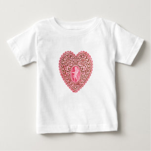 KUPID LACE HERZ, rosa rot Baby T-shirt