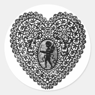 KUPID LACE HERZ RUNDER AUFKLEBER