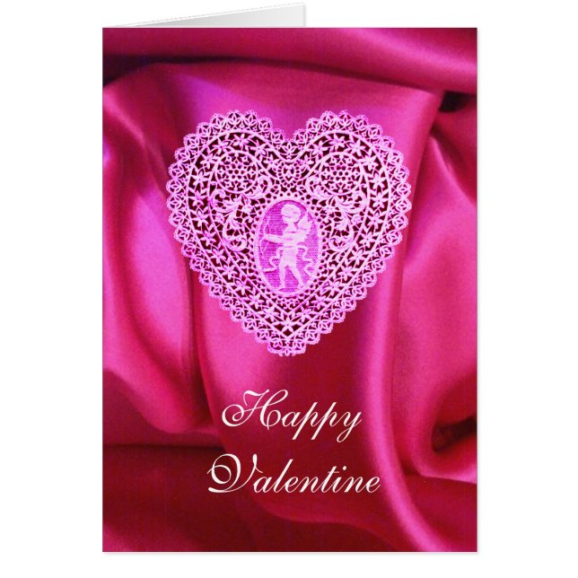 KUPID LACE HERZSILK FUCHSIA CLOTH, Pink Violett (Vorne)