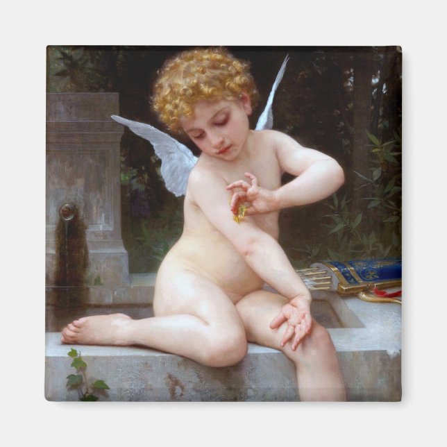 Kupid mit Schmetterling, Bouguereau Magnet (Vorne)