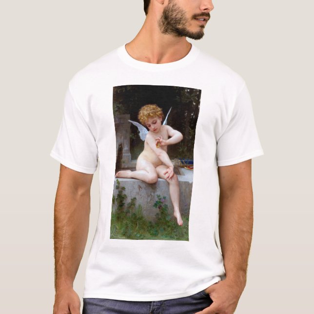 Kupid mit Schmetterling, Bouguereau T-Shirt (Vorderseite)