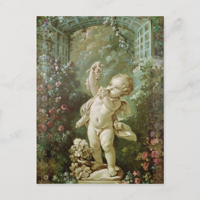 Kupid mit Trauben Postkarte (Vorderseite)