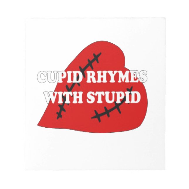 Kupiden Rymnen mit Dummkopf Notizblock (Vorderseite)