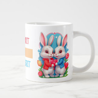 # KUPLE-Hasen zusammen, NIEDLICH RABBBIT Jumbo-Tasse