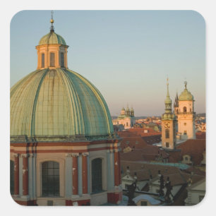 Kuppel der Kirche des Heiligen Franziskus, Prag, T Quadratischer Aufkleber