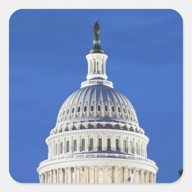 Kuppel der US-Hauptstadt Quadratischer Aufkleber (Vorderseite)