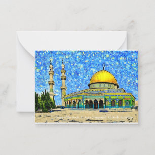 Kuppel des Felsens, Al-Aqsa und Eid Mubarak Card Mitteilungskarte