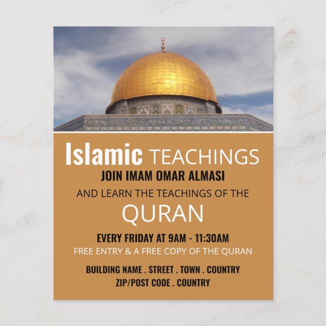 Kuppel des Felsens, islamische Lehrwerbung Flyer (Vorne)