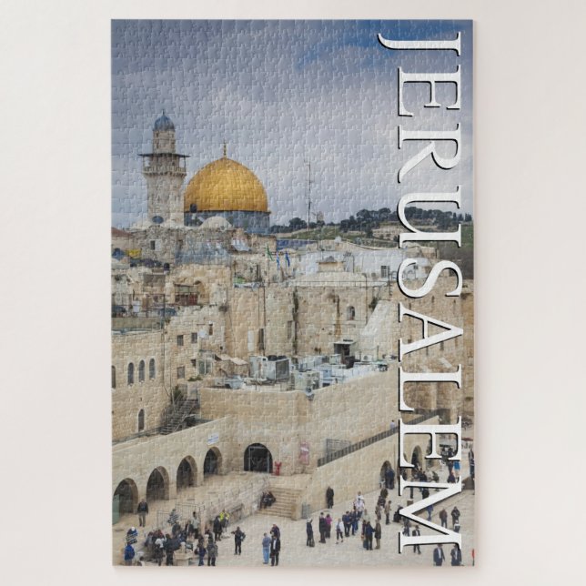 Kuppel des Felsens | Western Wall Plaza, Jerusalem Puzzle (Vertikal)