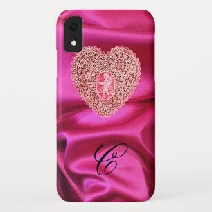 KUPPELLEICHT HERZSILK PINK FUCHSIA CLOTH MONOGRAMM Case-Mate iPhone HÜLLE