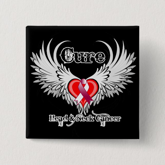 Kur Kopf Neck Krebs Herz Tattoo Wings Button (Vorderseite)