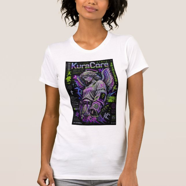 KuraCore Engel Micro Mosaik 3D Cyber T-Shirt (Vorderseite)
