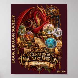 Kurator der Imaginären Welten Buch-Drachen-Gesel Poster