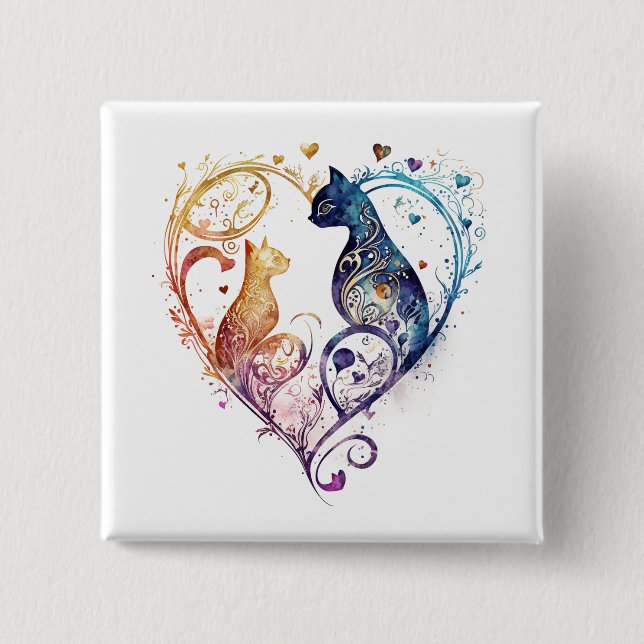 Kuraudea niedlicher, herzförmiger Knopf Button (Vorderseite)