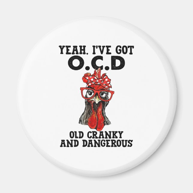 Kurbeln und gefährliches Huhn Magnet (Vorne)