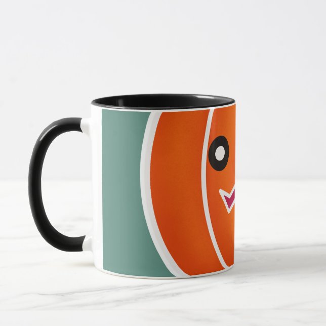 Kürbis auf Halloween Tasse (Links)