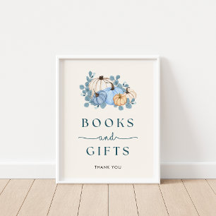 Kürbis-Baby-Party-Bücher- und Geschenke-Schild Poster