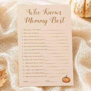 Kürbis-Baby-Party-Spiel: Wer kennt Mama am besten?