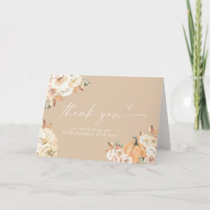 Kürbis-Baby-Shower-Dankeskarten, Boho-Herbst-Baby Dankeskarte