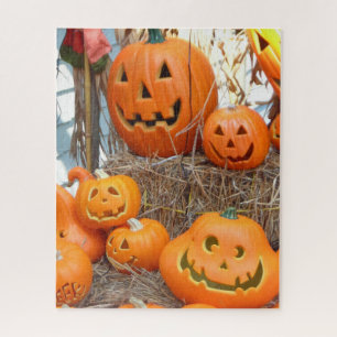 Kürbis beängstigende, unscharfe halloween Kürbisla Puzzle