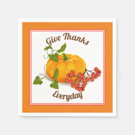 Kürbis, Beeren, Blätter Orangenfall Erntedank Serviette