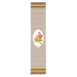 Kürbis, Beeren und Streifen fallen Erntedank Kurzer Tischläufer