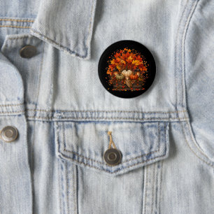 Kürbis Blätter Bäume Herbst Herbstsaison Button