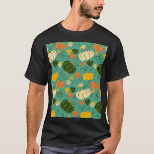 Kürbis, Blätter: Herbstpflanzenmuster T-Shirt