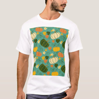 Kürbis, Blätter: Herbstpflanzenmuster T-Shirt