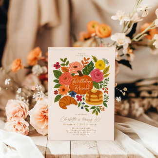 Kürbis-Blumen-Geburtstags-Brunch-Einladung Herbst Einladung