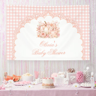 Kürbis-Blumen-Schleifen-Baby-Shower-Hintergrund Banner