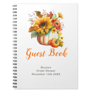 Kürbis-Blumenstrauß Brautparty-Gästebuch Notizblock