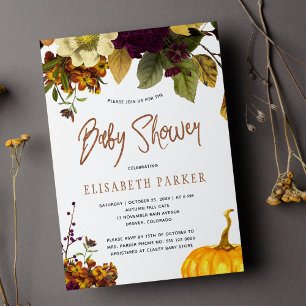 Kürbis-Boho-Herbst-geschlechtsneutrale Babyparty Einladung