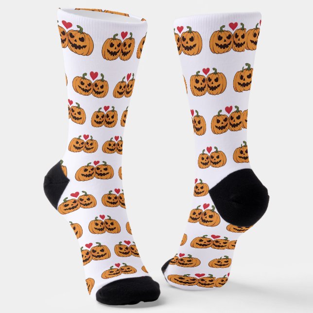 Kürbis-Cartoons Socken (Gewinkelt)