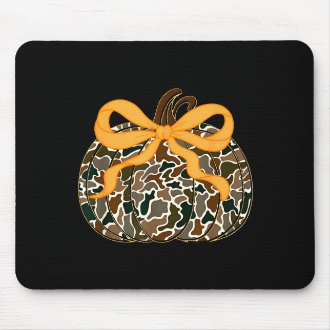 Kürbis Coquette Bogen Thanksgiving Herbst Herbst B Mousepad (Vorne)